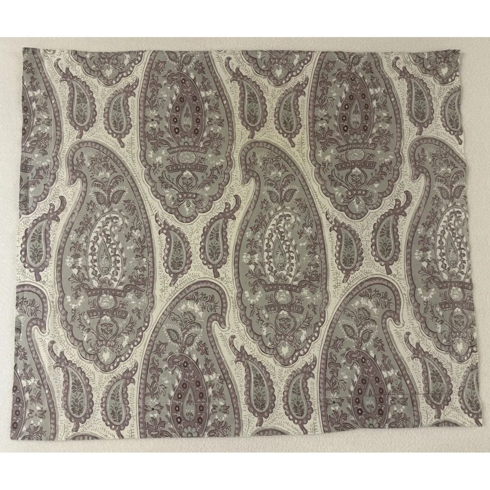 Pottery Barn Ashlyn Shams Paisley Purple Gray 100% Organic Cotton Standard‎ SZ 2